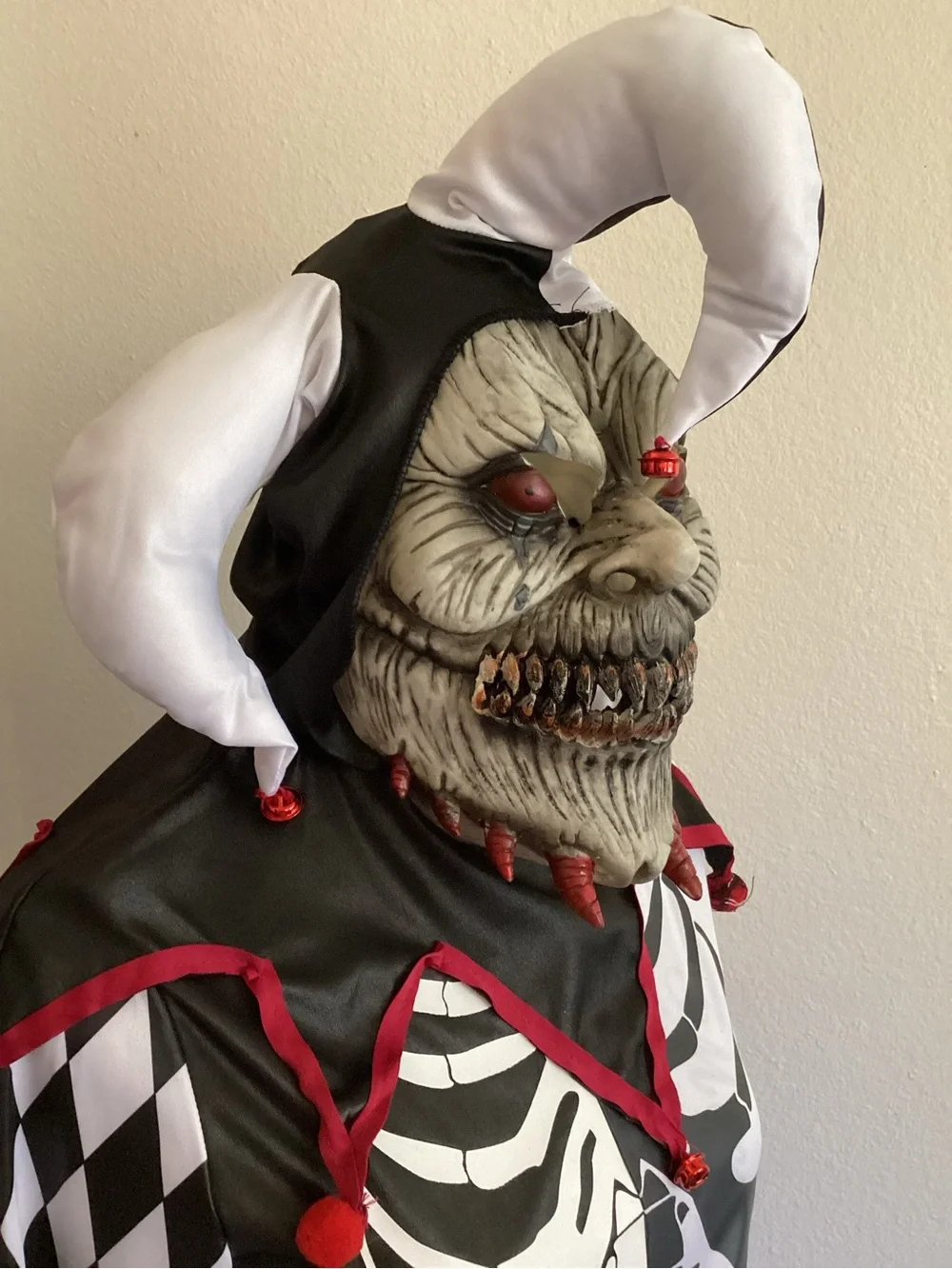Sinister Jester Kids Costume - Black, White & Red